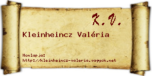 Kleinheincz Valéria névjegykártya