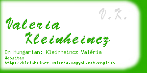 valeria kleinheincz business card