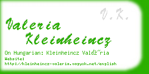 valeria kleinheincz business card